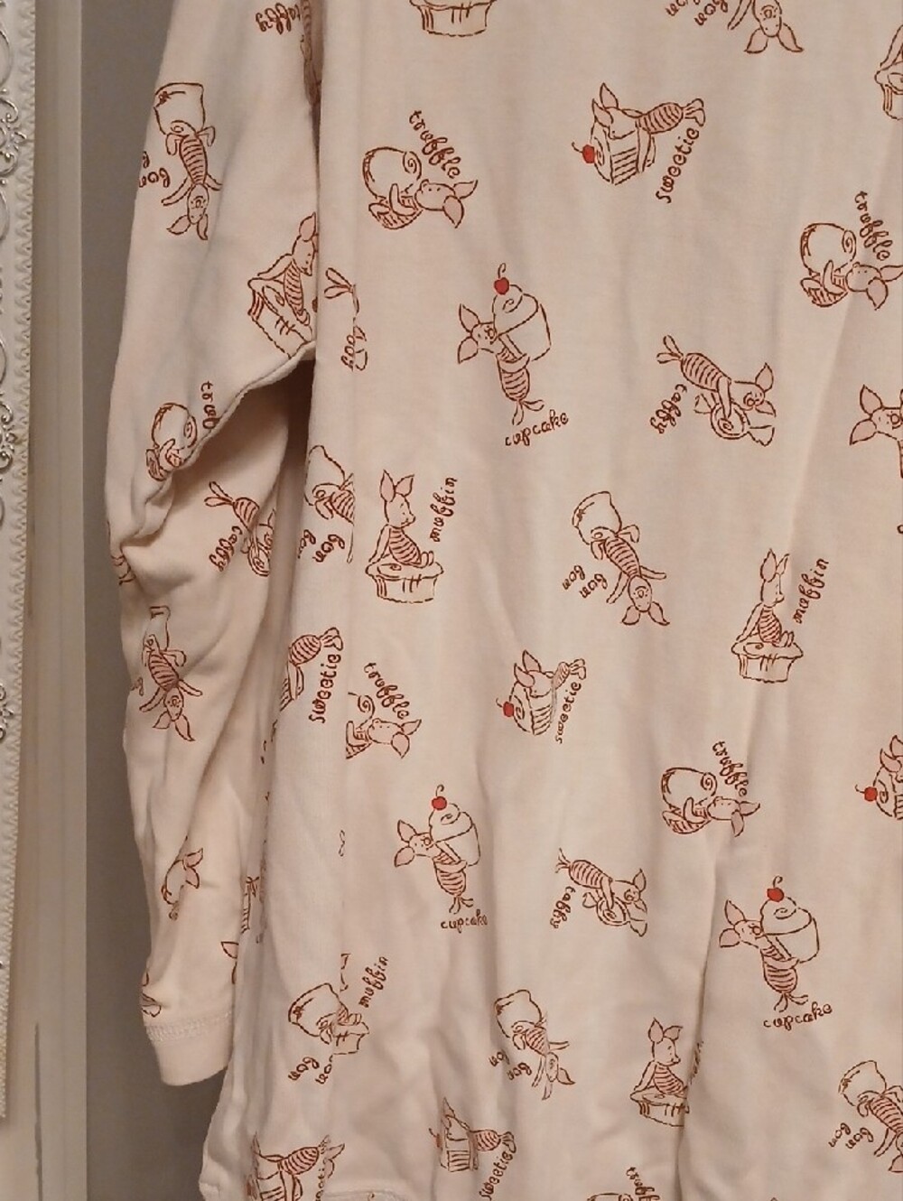 Disney Cream Long-Sleeve Henley Top with Brown Cupcake Print - Picture 9 of 9